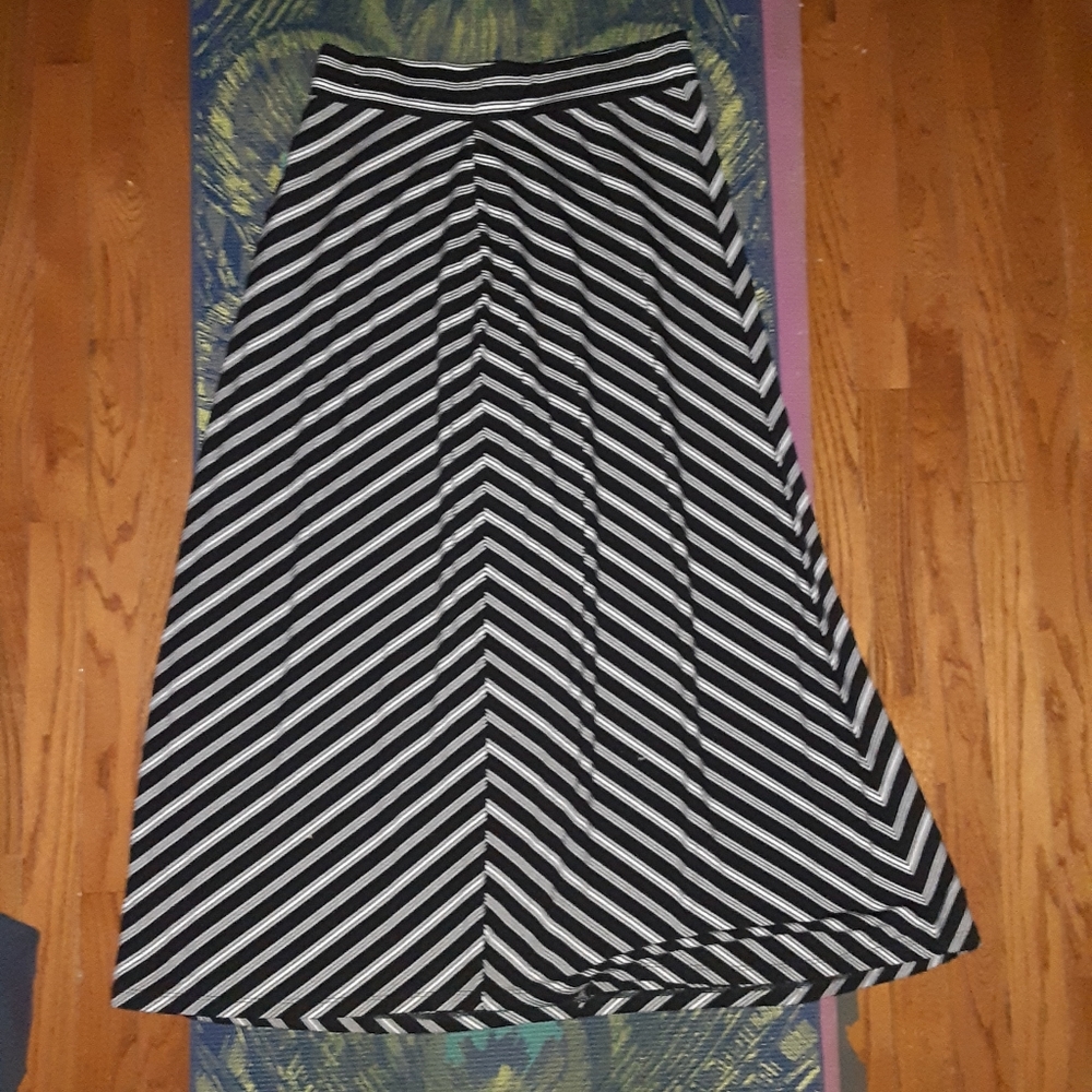 Faded Glory striped full length skirt